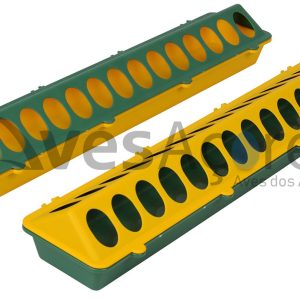 Comedouro para pintinhos, linear amarelo/verde 50cm