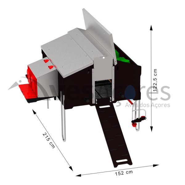 Caravana de Frango 1x1,2 m Free-Range sem kit de rodas - Image 2