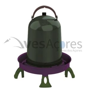 Bebedouro ecológico reciclado para aves, 10 litros, com pés.