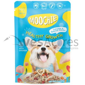 Saquinho de frango e vegetais para filhotes de MOOCHIE de crescimento saudável (85 g)