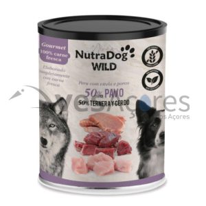 NutraDog WILD Gourmet Carne Enlatada de Peru, Bovino e Suíno para Cães 400g