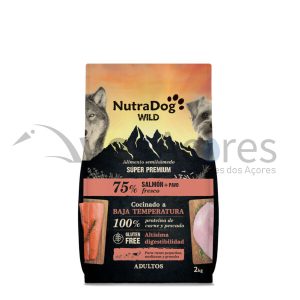 NutraDog WILD Alimento Semiúmido para Cães Adultos, Salmão e Peru 75%