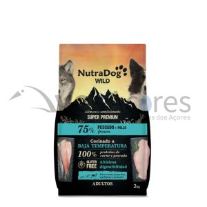 NutraDog WILD Alimento Semiúmido para Cães Adultos, Peixe e Frango 75%