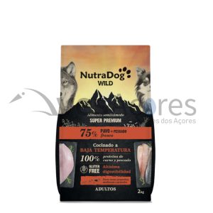 NutraDog WILD Alimento Semiúmido para Cães Adultos, Peru e Peixe 75%